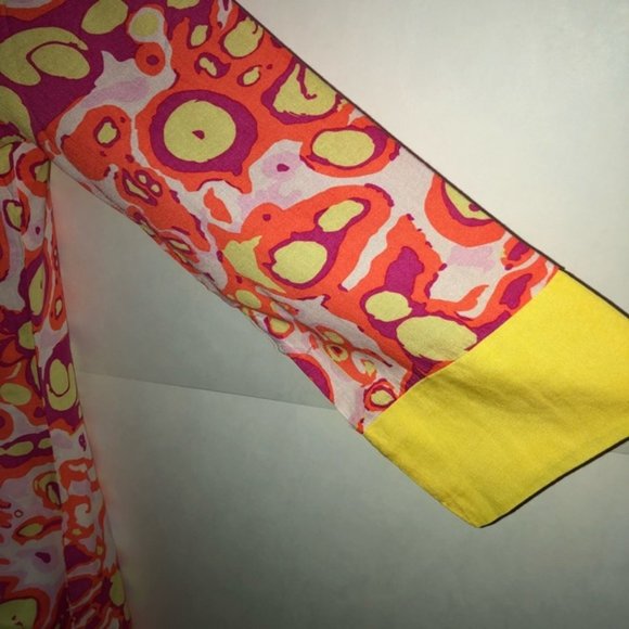 BOGO Tracy Negoshian Dress/Tunic V-neck Pink Yellow Red Size Sz S #305 - Picture 4 of 7